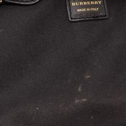 Pre Owned Burberry Beige/Brown Haymarket Check Coated Canvas and Leather Crossbody Bag