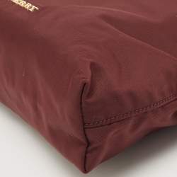Pre Owned Burberry Burgundy Nylon Small Pouch