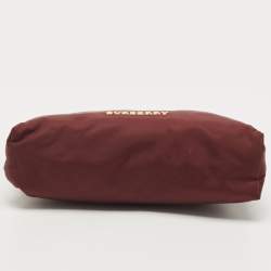 Pre Owned Burberry Burgundy Nylon Small Pouch