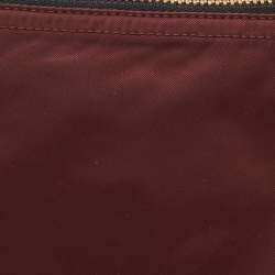 Pre Owned Burberry Burgundy Nylon Small Pouch