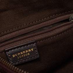 Pre Owned Burberry Brown/Beige House Check Fabric Sadie Hobo