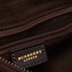 Pre Owned Burberry Brown/Beige House Check Fabric Sadie Hobo