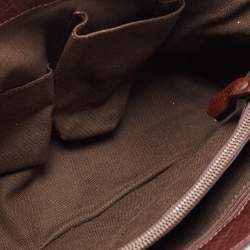 Burberry Brown/Beige Haymarket Check Canvas and Leather Middle Zip Tote