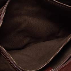 Burberry Brown/Beige Haymarket Check Canvas and Leather Middle Zip Tote