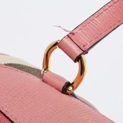 مملوكة مسبقًا Burberry Pink/Beige Leather Small Alchester Bowler Bag