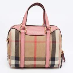 مملوكة مسبقًا Burberry Pink/Beige Leather Small Alchester Bowler Bag