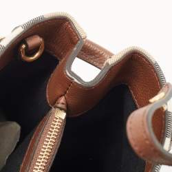 Burberry Brown/Beige House Check Fabric and Leather Medium Banner Tote