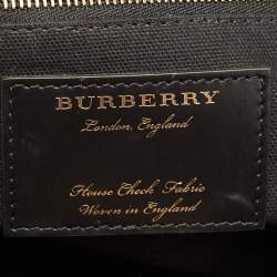 Burberry Brown/Beige House Check Fabric and Leather Medium Banner Tote