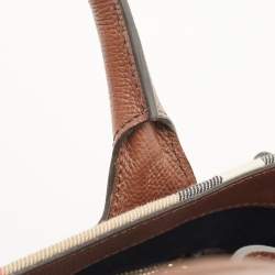 Burberry Brown/Beige House Check Fabric and Leather Medium Banner Tote