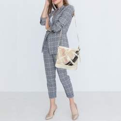 مملوكة مسبقًا Burberry Cream/Black House Check Coated Canvas and Leather Crossbody Bag