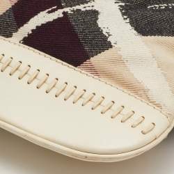 مملوكة مسبقًا Burberry Cream/Black House Check Coated Canvas and Leather Crossbody Bag