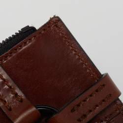 Burberry Brown Leather and House Check Canvas Clutch