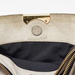 Burberry Light Grey Textured Leather Chichester Crossbody Bag