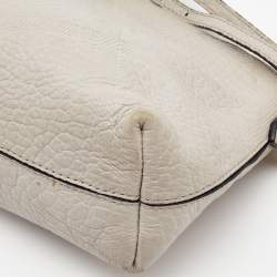 Burberry Light Grey Textured Leather Chichester Crossbody Bag