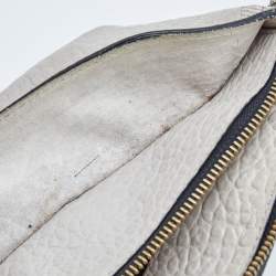 Burberry Light Grey Textured Leather Chichester Crossbody Bag