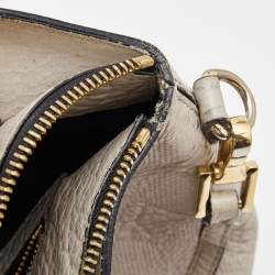 Burberry Light Grey Textured Leather Chichester Crossbody Bag