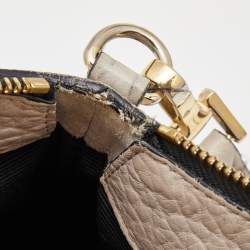 Burberry Light Grey Textured Leather Chichester Crossbody Bag