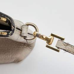 Burberry Light Grey Textured Leather Chichester Crossbody Bag