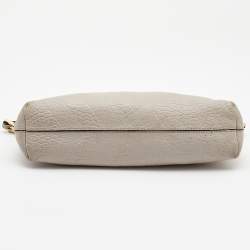 Burberry Light Grey Textured Leather Chichester Crossbody Bag