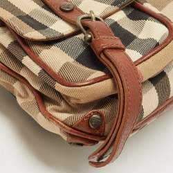 مملوكة مسبقًا Burberry Prorsum Beige/Brown House Check Canvas and Leather Cinda Shoulder bag