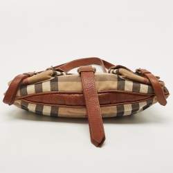 مملوكة مسبقًا Burberry Prorsum Beige/Brown House Check Canvas and Leather Cinda Shoulder bag