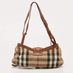 مملوكة مسبقًا Burberry Prorsum Beige/Brown House Check Canvas and Leather Cinda Shoulder bag