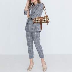 مملوكة مسبقًا Burberry Prorsum Beige/Brown House Check Canvas and Leather Cinda Shoulder bag