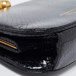 Burberry Black Python Kisslock Frame Clutch Bag 