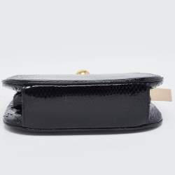 Burberry Black Python Kisslock Frame Clutch Bag 