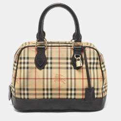 Burberry Haymarket Check Coated Chester Canvas Medium Bowling Bag