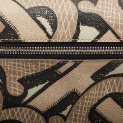 Pre Owned Burberry Beige TB Monogram Print Coated Canvas and Leather Sonny Bum Bag