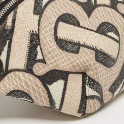 Pre Owned Burberry Beige TB Monogram Print Coated Canvas and Leather Sonny Bum Bag