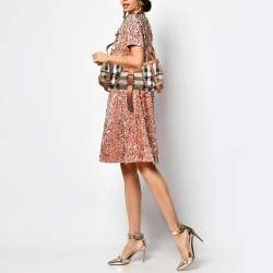 مملوكة مسبقًا Burberry Brown/Beige House Check Canvas and Leather Cinda Shoulder bag