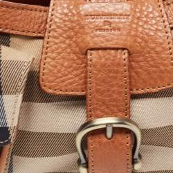 مملوكة مسبقًا Burberry Brown/Beige House Check Canvas and Leather Cinda Shoulder bag