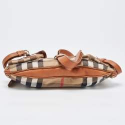 مملوكة مسبقًا Burberry Brown/Beige House Check Canvas and Leather Cinda Shoulder bag