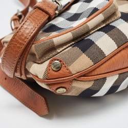 مملوكة مسبقًا Burberry Brown/Beige House Check Canvas and Leather Cinda Shoulder bag