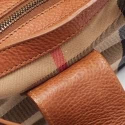 مملوكة مسبقًا Burberry Brown/Beige House Check Canvas and Leather Cinda Shoulder bag