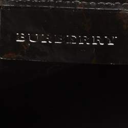 Pre Owned Burberry Black/Beige Super Nova Check PVC and Patent Leather Regent Tote
