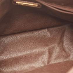 Pre Owned Burberry Beige/Tan Haymarket Check Coated Canvas and Leather Flap Crossbody Bag