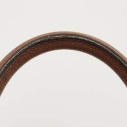 Pre Owned Burberry Brown/Beige House Check Fabric and Leather Small Banner Tote