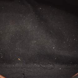 Pre Owned Burberry Brown/Beige House Check Fabric and Leather Small Banner Tote