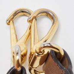 Pre Owned حقيبة كروس بربري بفيونكة صغيرة جلد حُبيبي بني