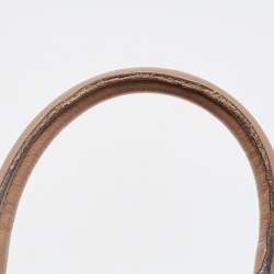 Pre Owned حقيبة كروس بربري بفيونكة صغيرة جلد حُبيبي بني