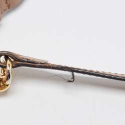 Pre Owned حقيبة كروس بربري بفيونكة صغيرة جلد حُبيبي بني