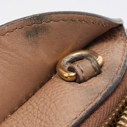 Pre Owned حقيبة كروس بربري بفيونكة صغيرة جلد حُبيبي بني