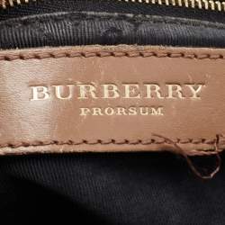 Pre Owned حقيبة كروس بربري بفيونكة صغيرة جلد حُبيبي بني