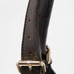 Pre Owned Burberry Brown/Beige Haymarket Check PVC and Leather Buckle Flap Bag