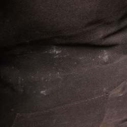 Pre Owned Burberry Brown/Beige Haymarket Check PVC and Leather Buckle Flap Bag