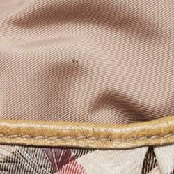 Burberry Beige Lasercut Nova Check Coated Canvas And Leather Brooklyn Hobo