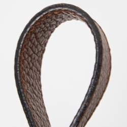 Pre Owned Burberry Brown Leather And Haymarket Coated Canvas Nova Tooth Shoulder Bag